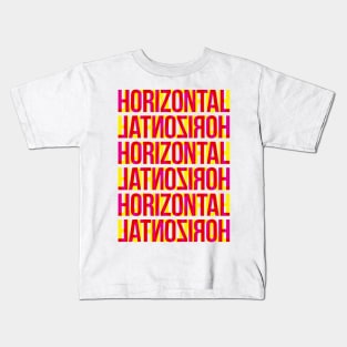 Horizontal Typography Stack (Magenta Yellow Red) Kids T-Shirt